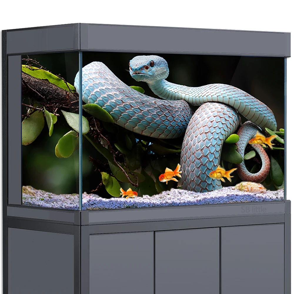 

Fish Tank Aquarium Background 3D Snake Reptile Nature HD Reptile Habitat Decorations PVC Poster Sticker Printing Wallpaper