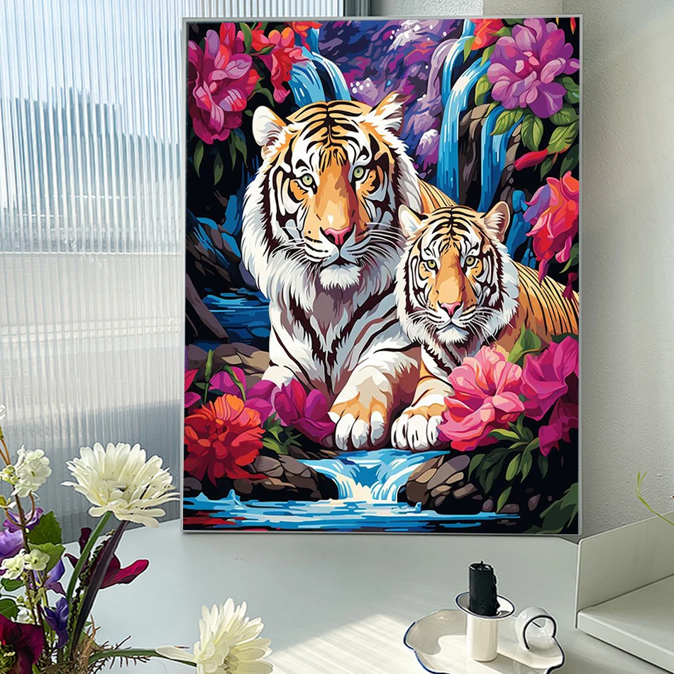 

SDOYUNO Painting By Numbers Animals Diy Set Handiwork Acrylic Adult Coloring Number Painting Diy Crafts Wall Decoration For Home