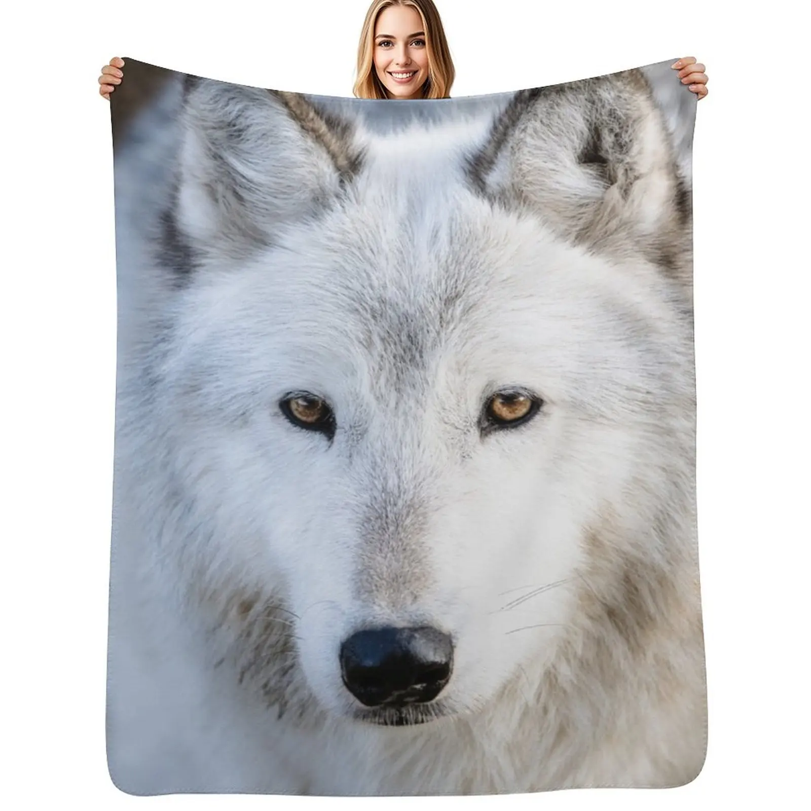 Wolf in Canada Throw Blanket Spring Fall Cozy Throw Blanket for Couch