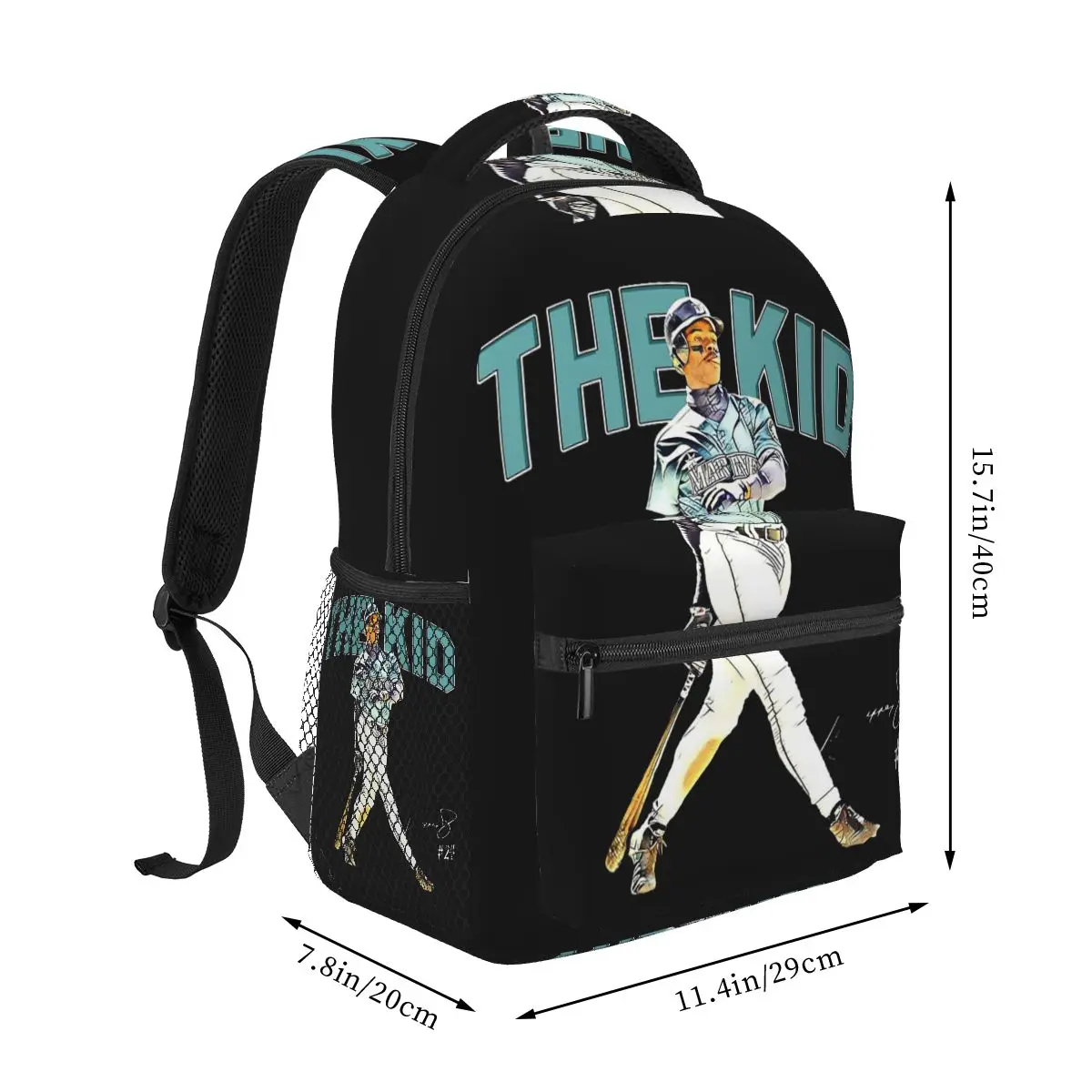 Ken Griffey Jr The Kid Seattle Baseball Legend Signature Backpacks Bookbag Students School Bags Travel Rucksack Shoulder Bag