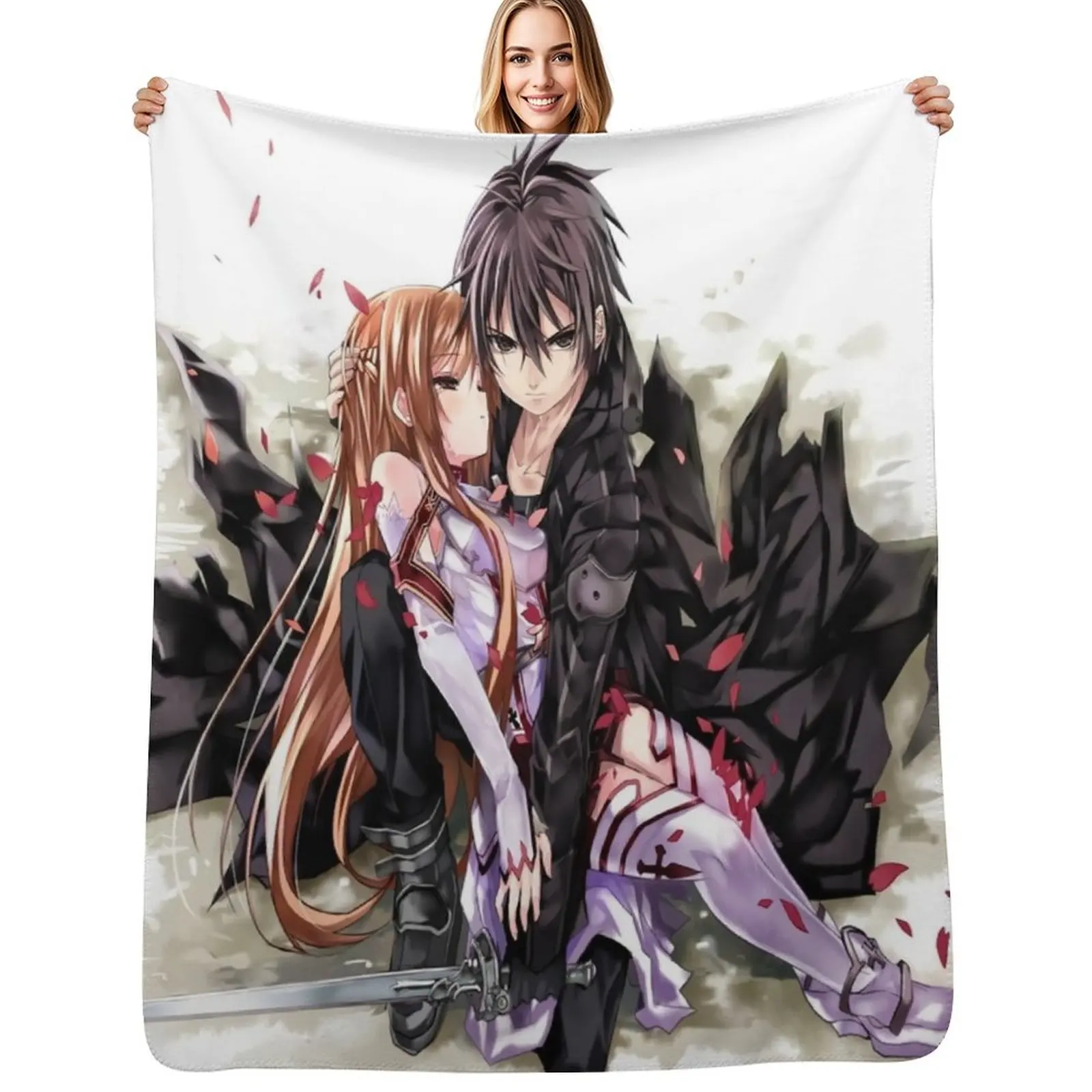 

Sword Art Online - kirito and asuna Throw Blanket Air Conditioner Soft Blanket for Office Home