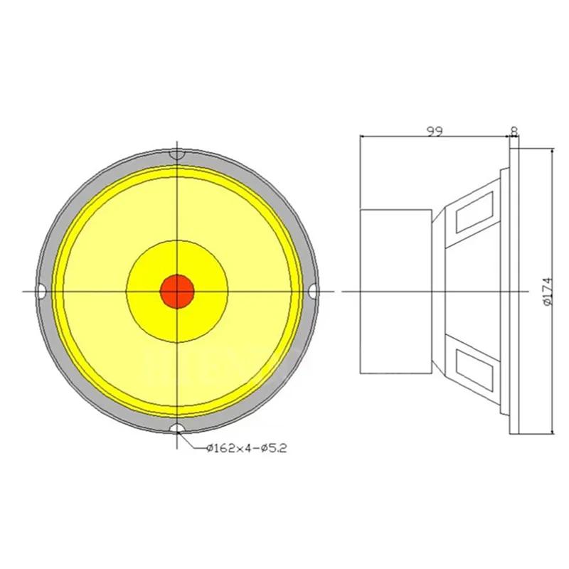 LS-012 Fast6 6.5インチフルレンジスピーカー、理想的なデスクトップおよびブックシェルフユニット、40-80W/8Ω (1ペア)