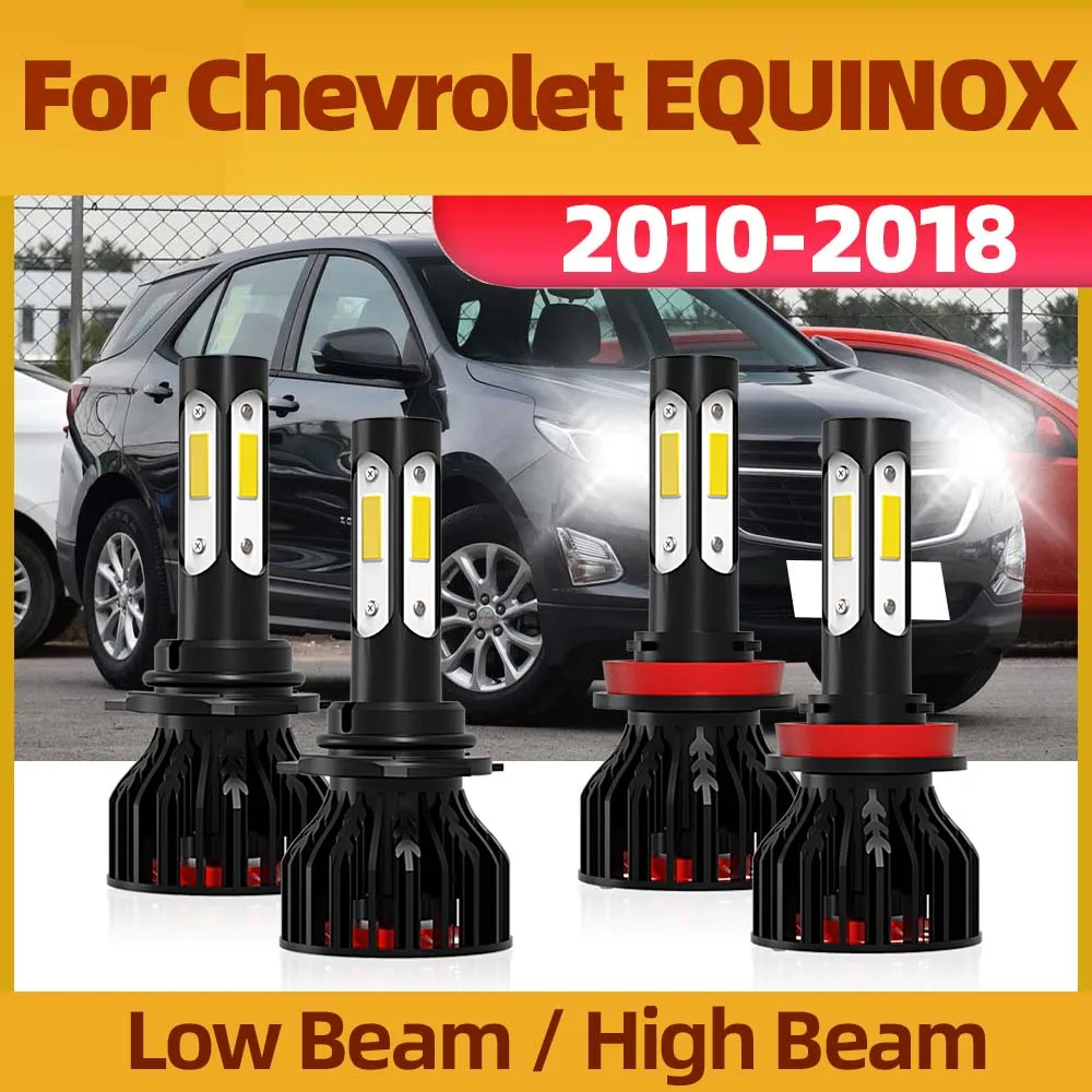 Crossfox 4x 120W 20000LM Car Lamps CSP Chip Waterproof High Low 9005/HB3 H11 Ultra-white 6000K For Chevrolet EQUINOX 2010-2018