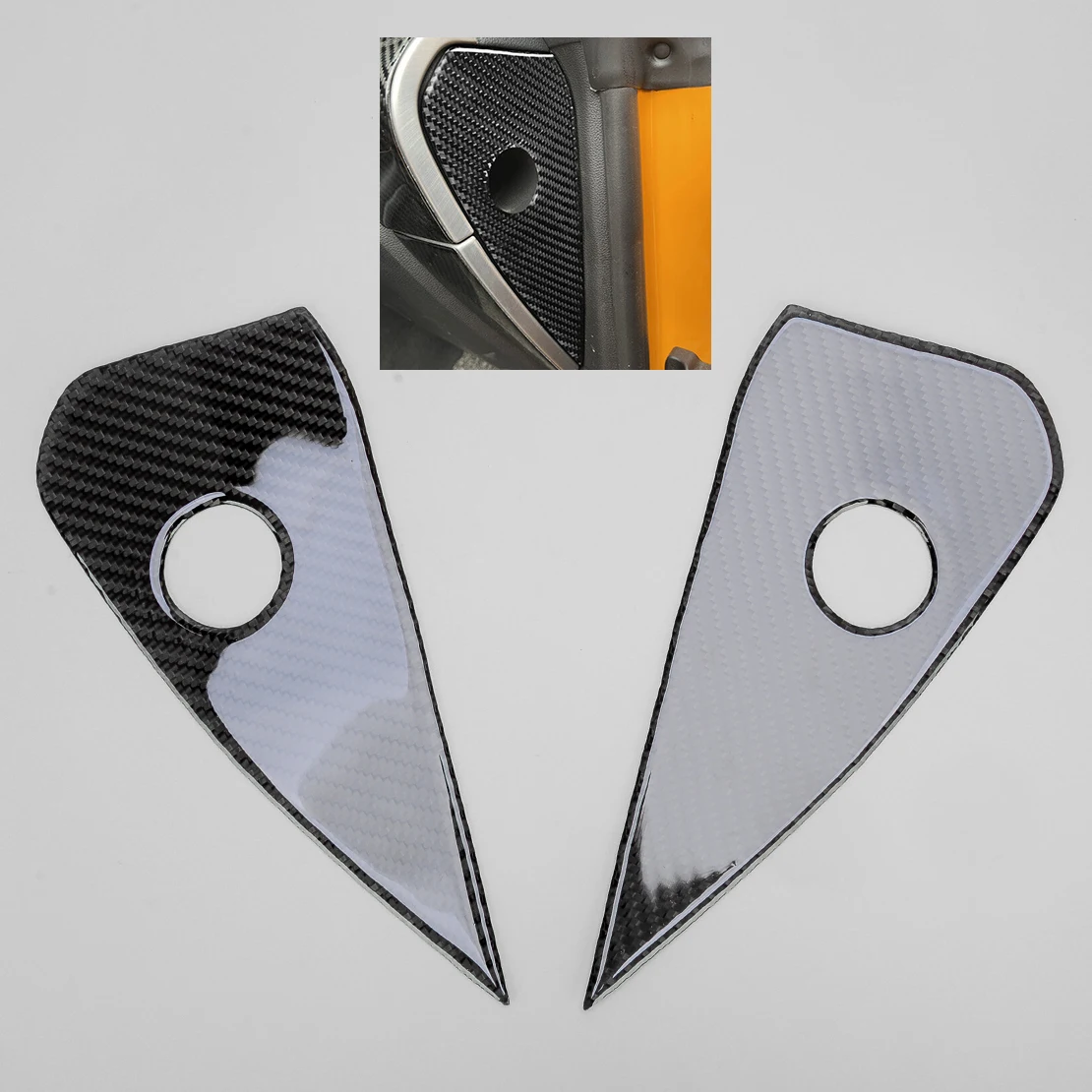 1 Pair Car Dashboard Side Cover Trim Decoration Black Carbon Fiber Fit for Ford Mustang 2015 2016 2017 2018 2019 2020