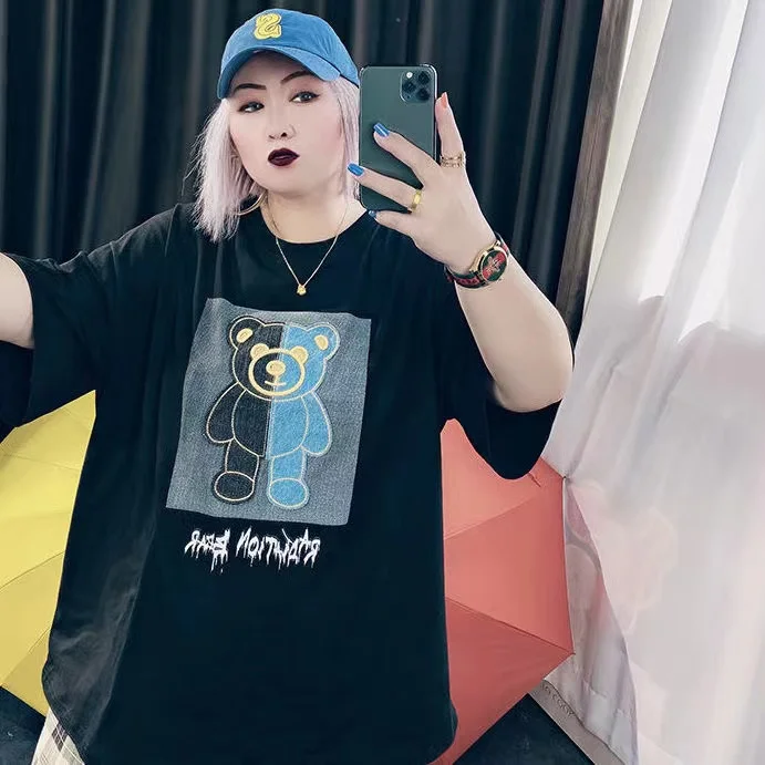 Oversize Damskie Szorty Casual Plus Size Odzież Damska Luźny Elastyczny Komfort T Shirt Lady Lato Duży Dodaj Rozmiar Komfortowe Topy