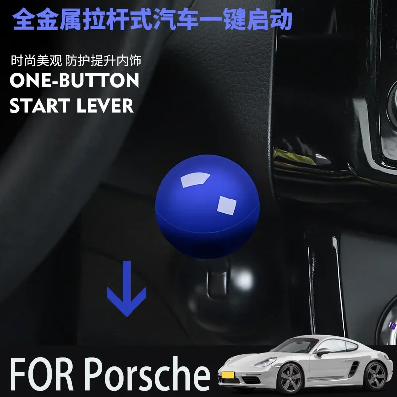 

FOR Porsche car BUTTON START Modification of pull rod decorative ball All metal ball tie rod Circular decorative cover