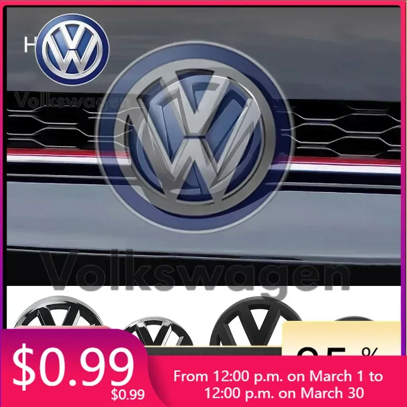 

Car Tools For VOLKSWAGEN VW Car Glossy Black Front Grill Badges Rear Trunk Emblem Lid Covers Logo Sticker For VW Volkswagen GO