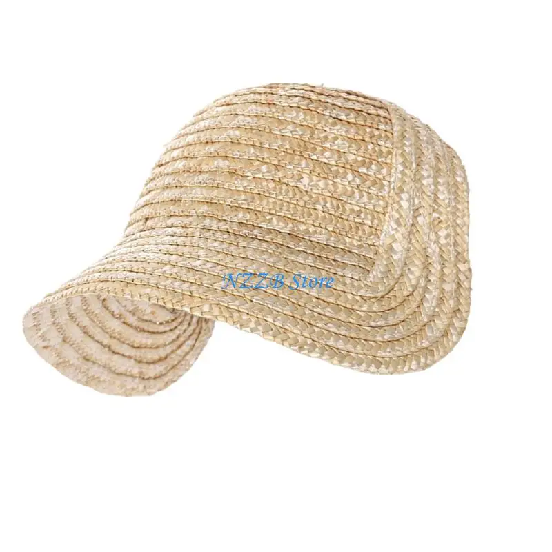 T21F الفيكتوري TeaParty قبعة الحرفية قبعة أطقم القش المنسوجة بوني قبعة قاعدة لحفلات الزفاف مرحلة العروض موضة خوذة #5