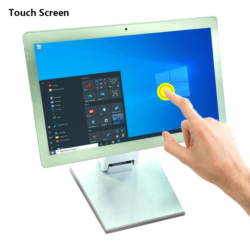 15.6 Inch POS Machine With Double Touch Screen SDK Barcode Reader & Facial Recognition All-in-One PC For Retail