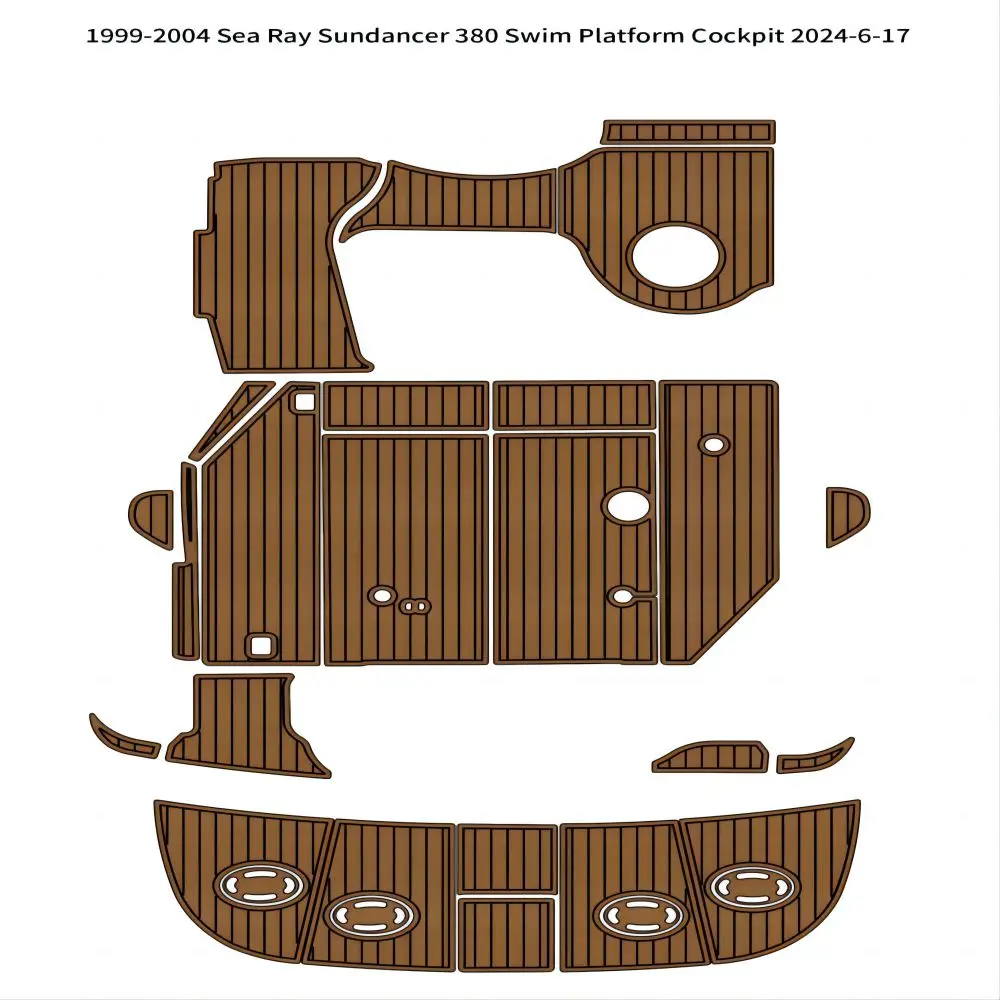 1999-2004 Sea Ray Sundancer 380 Swim Platform Cockpit Pad Boat EVA Teak Floor SeaDek MarineMat Gatorstep Style Self Adhesive