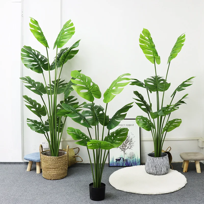 

Artificial Plants Turtle Back Leaf Large Fake Tropical Palm Tree Potted Indoor Home Office Garden Decoration Housewarming Gift