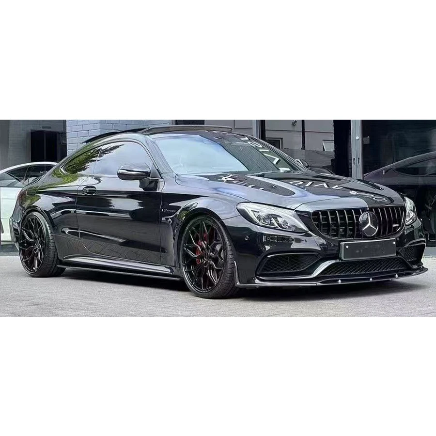 لمرسيدس بنز C الفئة W205 C63 ألياف الكربون الجبهة الشفة سيارة الوفير الناشر الجبهة الذقن المفسد اكسسوارات السيارات طقم الجسم #5