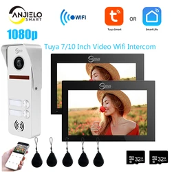 Tuya videocitofono Wifi da 7/10 pollici Tuya Smart Home Video 2 sistema campanello 1080P 160 ° telecamera per casa privata Monitor Full Touch