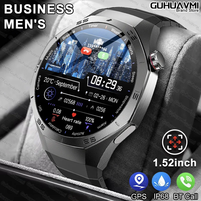 

2025 для HUAWEI GT5 Pro GPS Track Смарт-часы для деловых мужчин 360*360 HD AMOLED 39MMScreen BT Call Водонепроницаемые умные часы с пульсометром