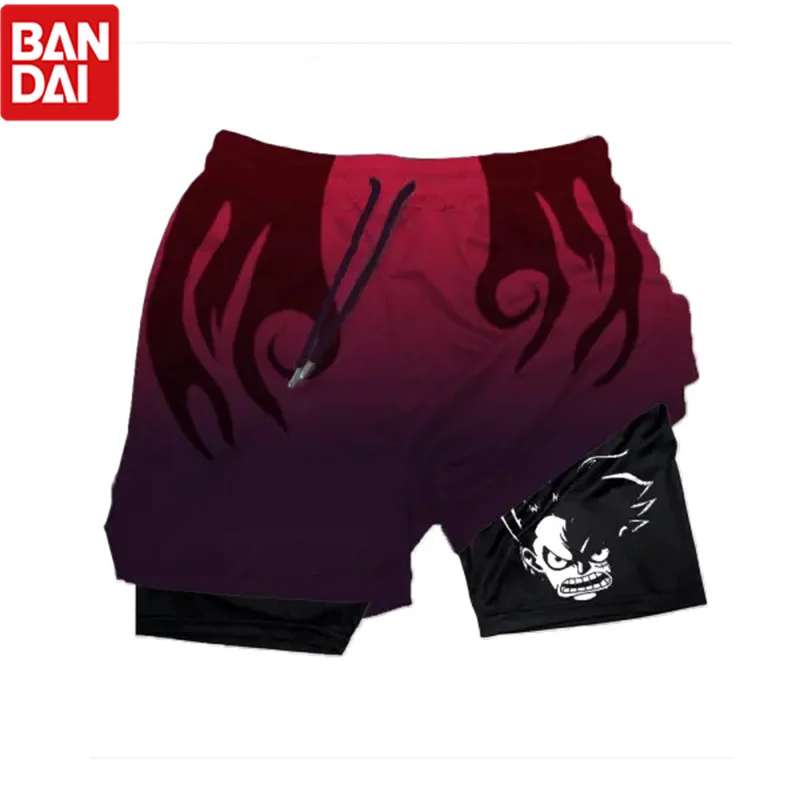 One Piece Anime Gym Shorts Men Women Summer Print Luffy Doflamingo Fitness Running Workout Mesh Quick Dry Sports Shorts Gift