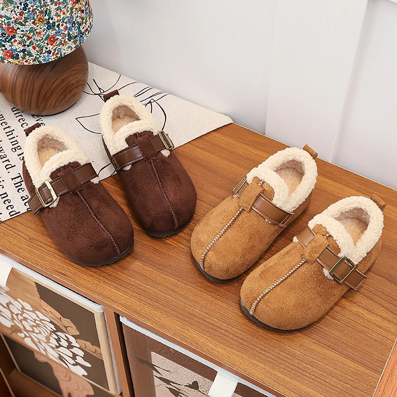 

2025 Fashion Style Autumn Winter Children Cotton Padded Warm Shoes Buckle Strap Kids High Quality and Hot Selling Shoes