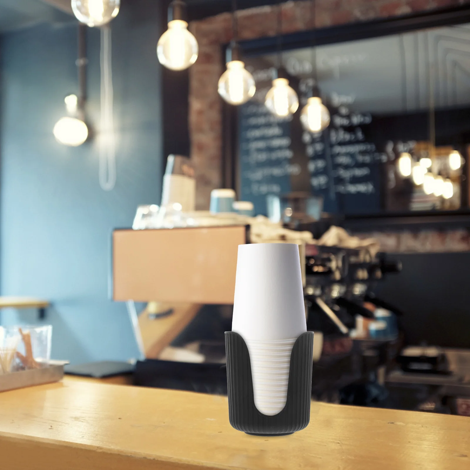 Organizzatore di bicchieri di carta da 2 pezzi Elegante rack di plastica Bordi lisci Accesso rapido Forniture per stazione di caffè da tavolo Portabicchieri di carta