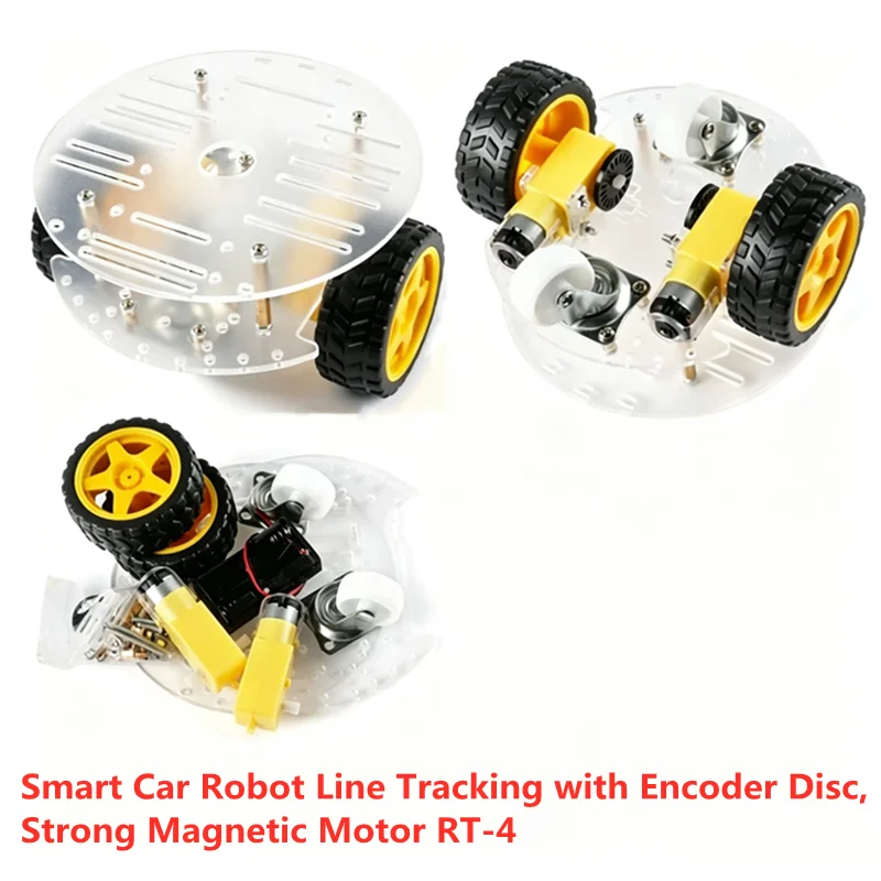 1SET Smart Car Robot Line Tracking with Encoder Disc,  Strong Magnetic Motor RT-4 Support BOM List Quotation