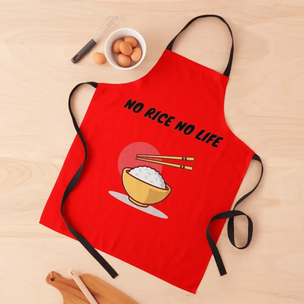 

No Rice No Life, Cute Rice Cooker Asian Food Apron Kitchen Things kitchen clothes for men Restaurant Kitchen For Man Apron