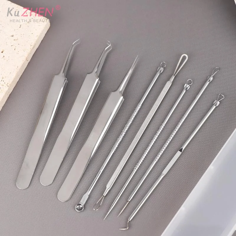 5/7/8Pc Steel Ultra-fine Cell Pimples Blackhead Clip Tweezers Beauty Face Health Salon Special Blackhead Remover Acne NeedleTool