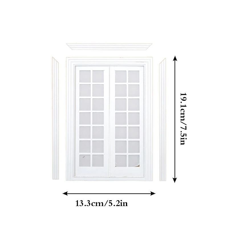 1 세트 1:12 인형 집 미니 화이트 도어 28 그리드 더블 도어 DIY 재료 가구 액세서리, 인형 집 홈 장식 어린이 장난감
