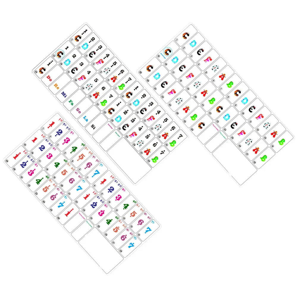 

3 Pcs Electronic Piano Stickers for Keyboard Letter Accessory Pvc Note Chart Child
