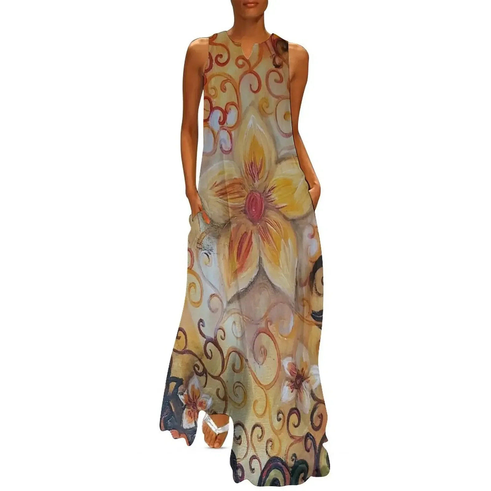 

Florets (4) - Wild Flower Meadow Long Dress dress women elegant luxury women's clothing trend 2025 Women's skirt Dress