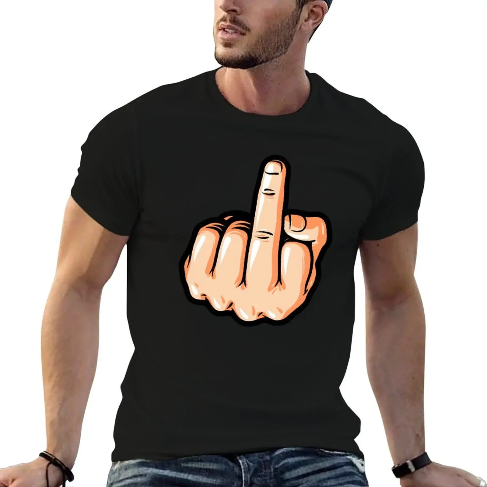 

Rude Middle Finger T-Shirt customizeds plain plus sizes mens cotton t shirts