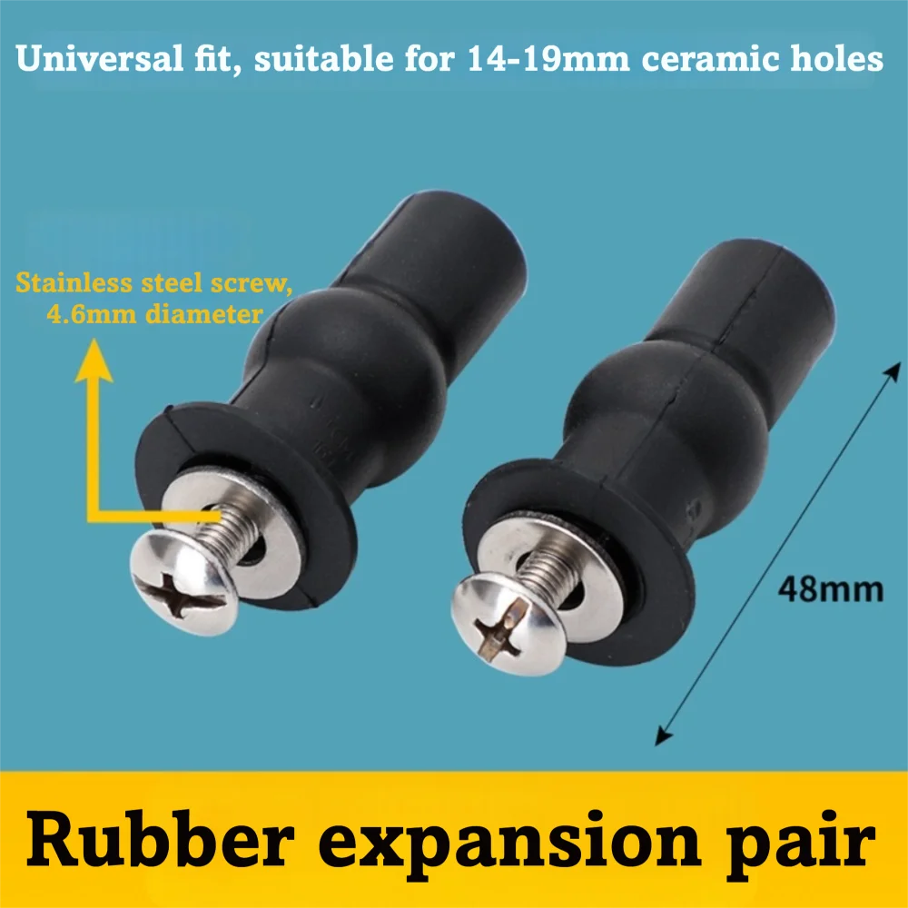 Universal Compatibility Toilet Seat Hinges Quick Easy Installation Blind Hole Compatibility Expansion Mount Screws