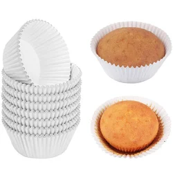 Mini White Paper Cups for Cake, Cupcake Liner, Baking Muffin Box, Cup Case, Tray Cake Mold, Kitchen Pastry Tools, 100Pcs