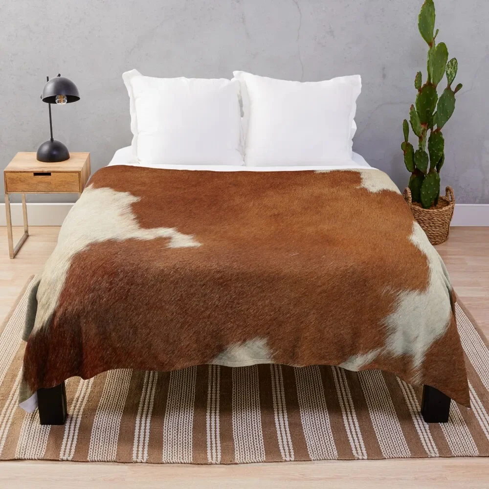 Wild, rustic Cowhide pattern Throw Blanket Retros Nap halloween Stuffeds Blankets