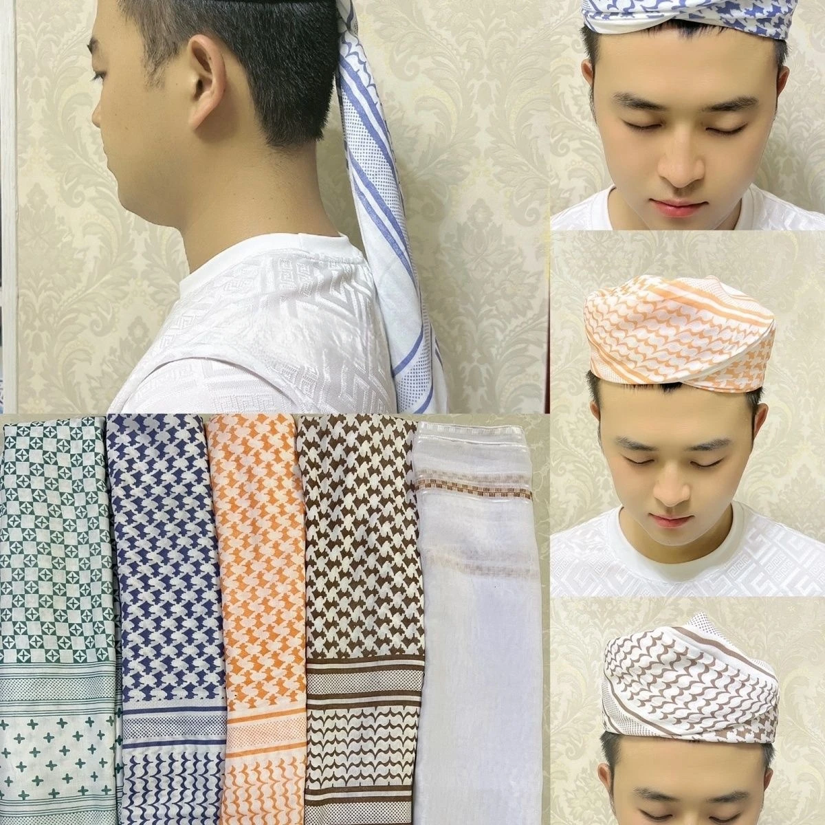 Lenço muçulmano para homens, lenço islâmico, hijab, Arábia Saudita, turbante judeu, headwraps, Paquistão ao ar livre, frete grátis