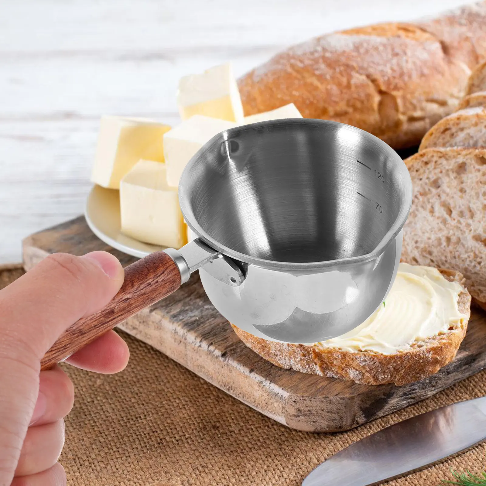 

Stainless Steel Melting Pot Chocolate Butter Cheese Melting Bowl Lightweight Portable Kitchen Gadget Boiler Pot for Baking