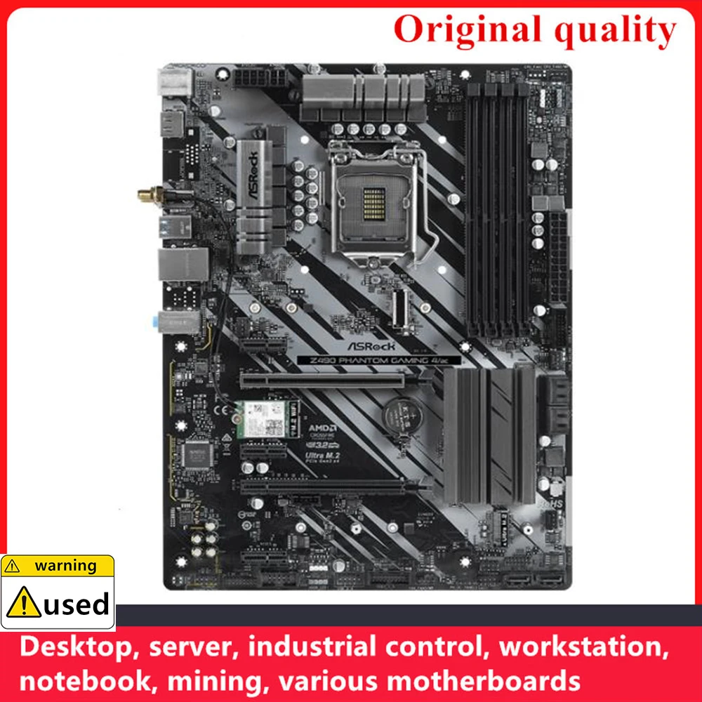 Used For ASROCK Z490 Phantom Gaming 4/ac Motherboards LGA 1200 DDR4 128GB Intel Z490 Overclocking Desktop Mainboard M.2 USB3.0