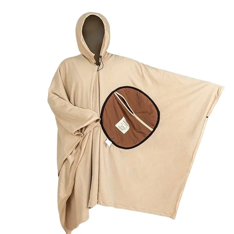 

SHGO-Camping Travel Wearable Blanket Multipurpose Poncho Sleeping Bag Fleece For Adults Outdoor Adventure Warm And Cozy