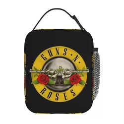 Guns N Roses Bullet Logo Insulated Lunch Bag Rock Band Food Container Portable Thermal Cooler Lunch Boxes For Work