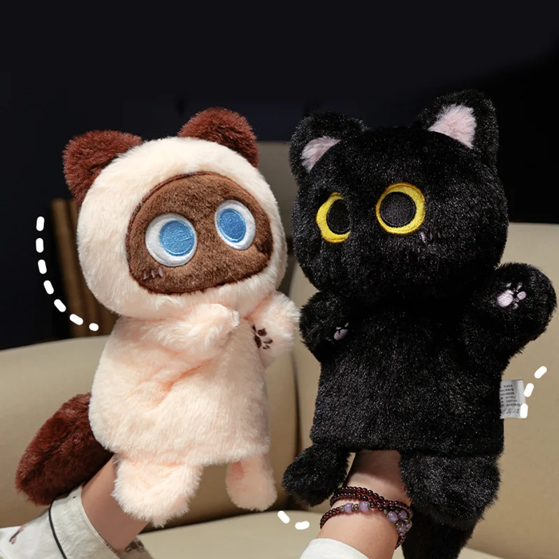 TreasuringU, nuevo títere de mano de gato siamés, muñecos de gato de animales, muñeco de mano de felpa, juguetes de aprendizaje para educación temprana, regalo de cumpleaños y Navidad