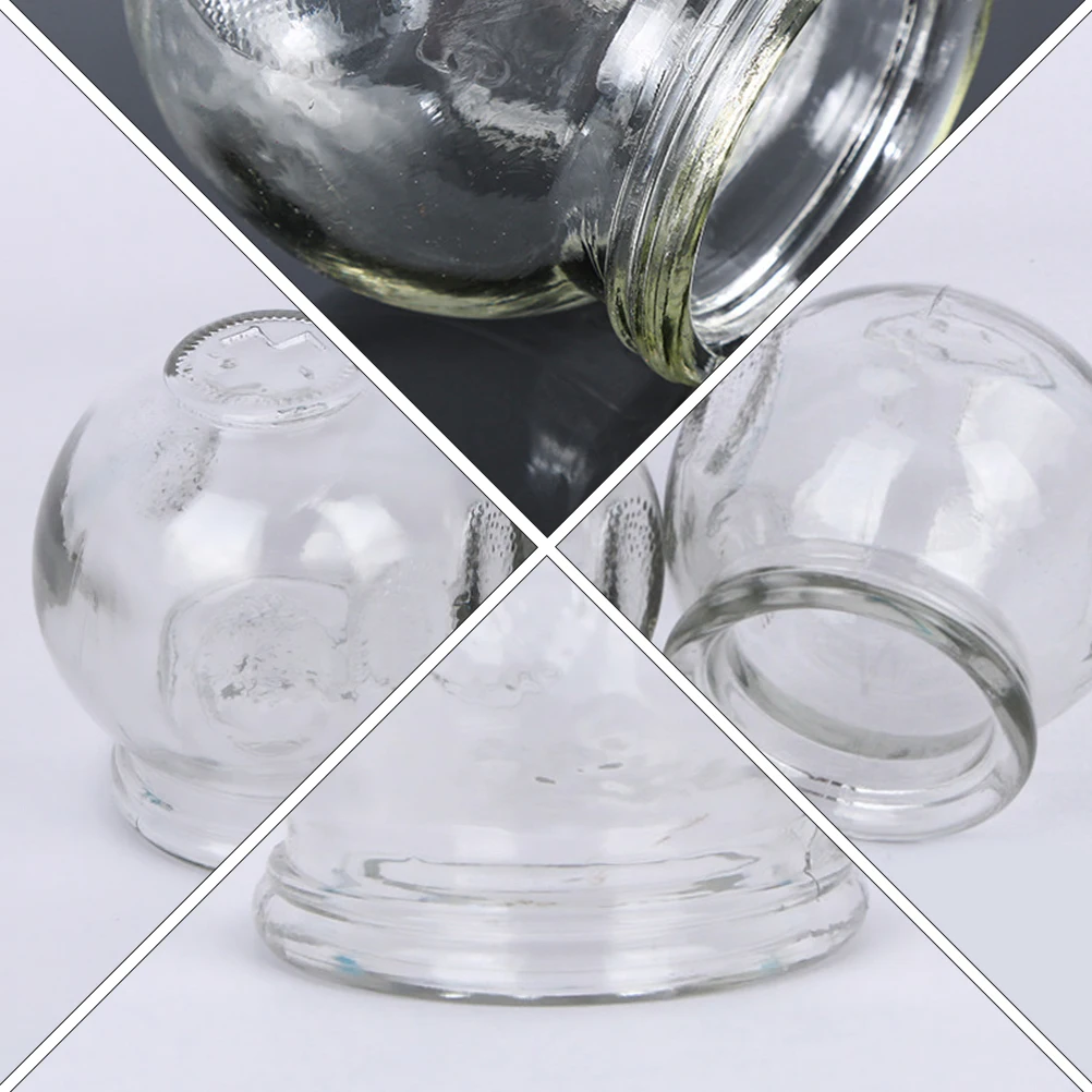 

1Set Portable Glass Cupping Kit Thickened Explosion Proof Smooth Round Mouth Non Slip Finger Die Strong Suction Cupping