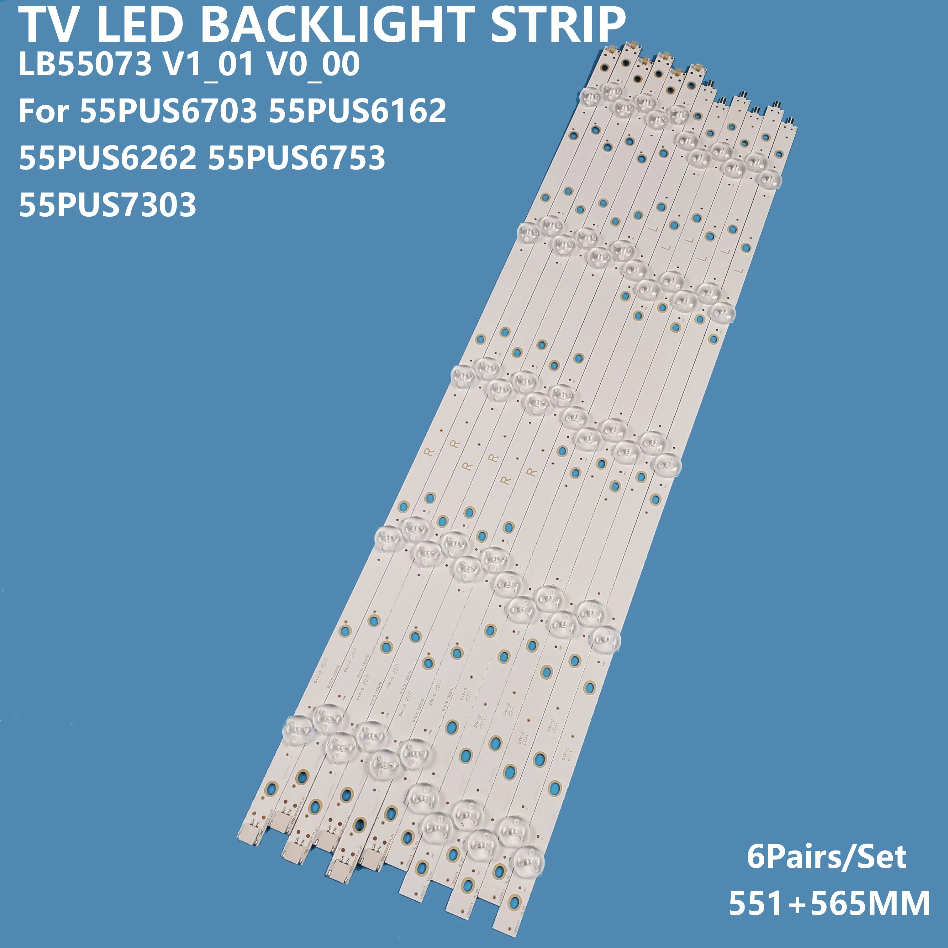 Barra de luz de tubo de retroiluminación para TV LCD lb55073 _ V0/_ 01/lb55073 _ V1 _ 01 para Philips 55PUS7503 55PUS7303