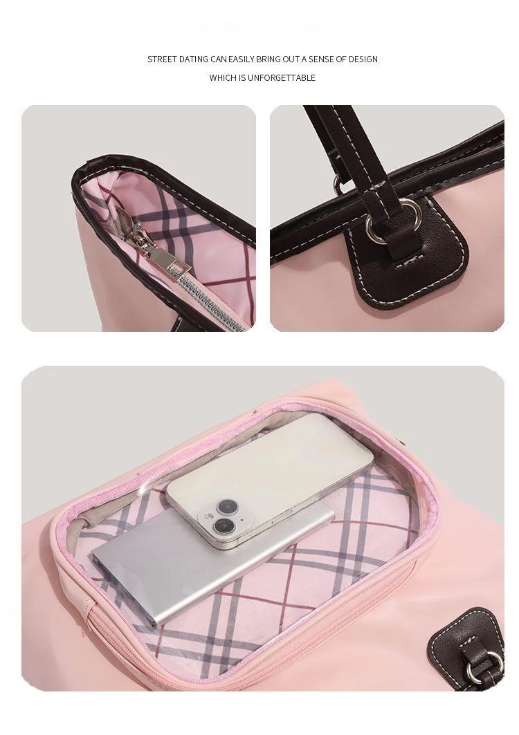 CHARHP&KEJNT borsa tote in stile college con motivo a quadri trasparenti per alleviare il dolore, dolce borsa a tracolla_voghion.com