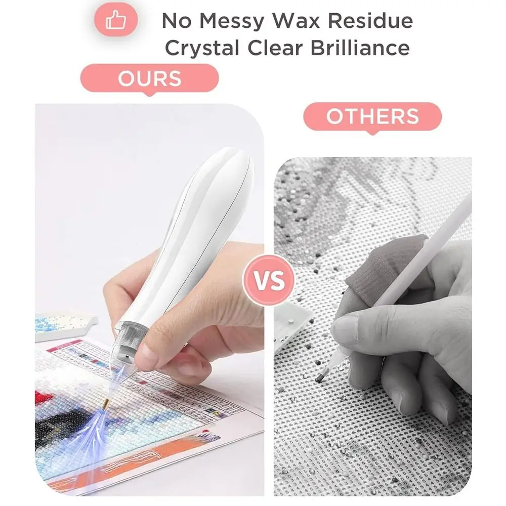 

Портативная автоматическая ручка для алмазной живописи, беспроводное устройство для всасывания алмазной краски «сделай сам», 4 сменных наконечника, практичное