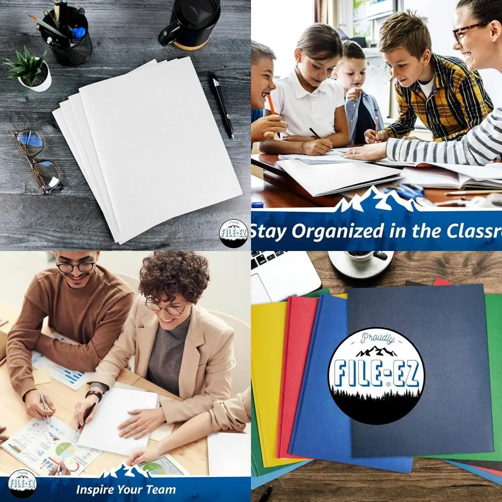 

Textured Paper White Two Pocket Folders, 125 Pack, Letter Size, EZ-32410