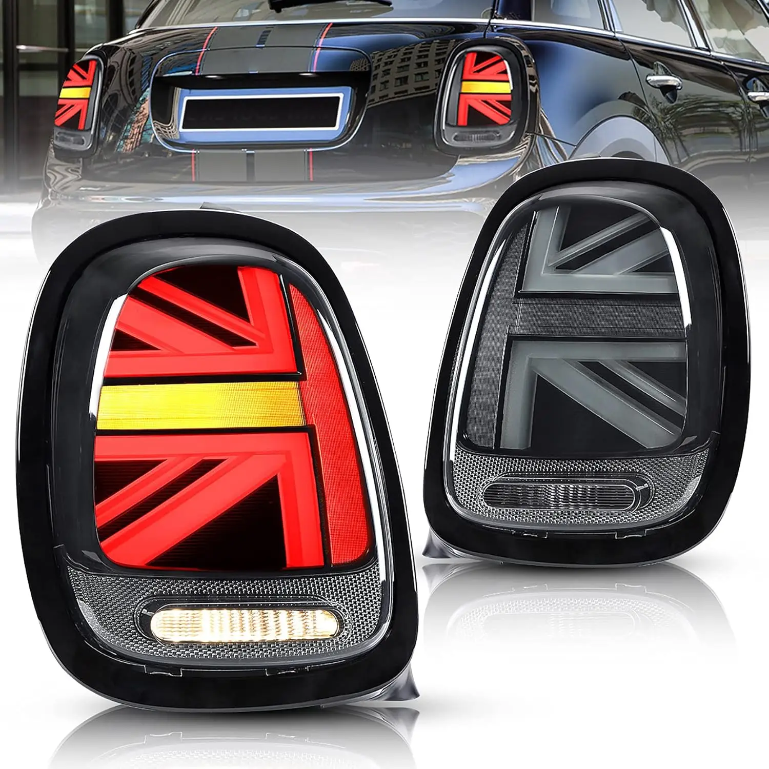 Pair Smoke Tail Light Assembly For Mini Cooper F55 F56 F57 2014-2019 Car Rear Lamps Left And Right Side