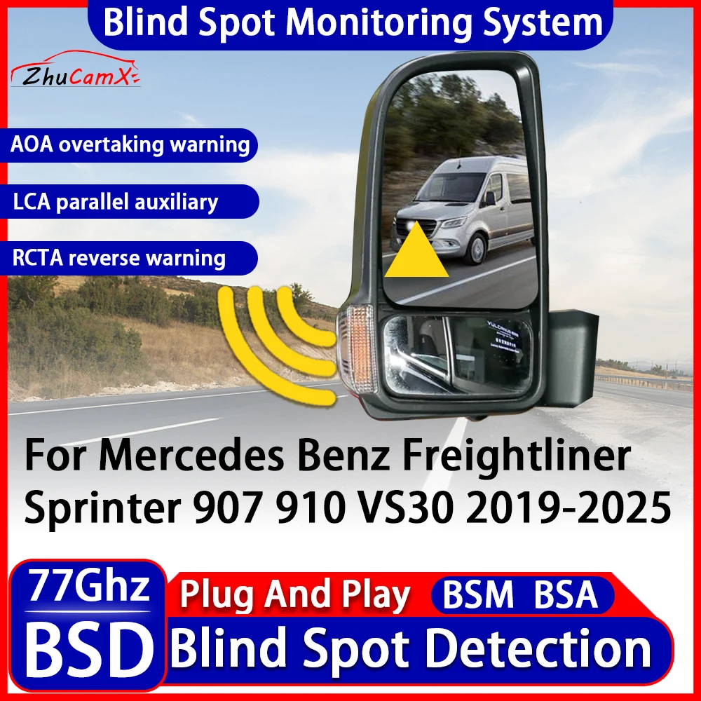 Blind Spot Detection Monitoring Warning System Lane Assistance For Mercedes Benz Freightliner Sprinter 907 910 VS30 2019-2025