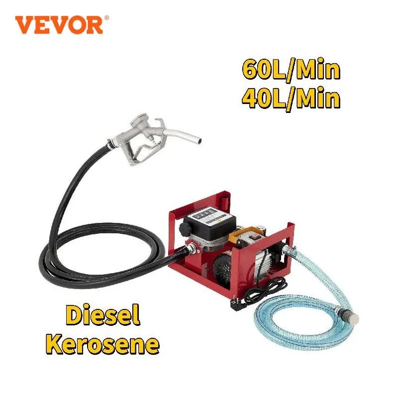 VEVOR Self Priming Electric Oil Pump Transfer 40L/Min or 60L/Min 220V Self-Priming Electric Oil Pump Automatically Stop Fueling