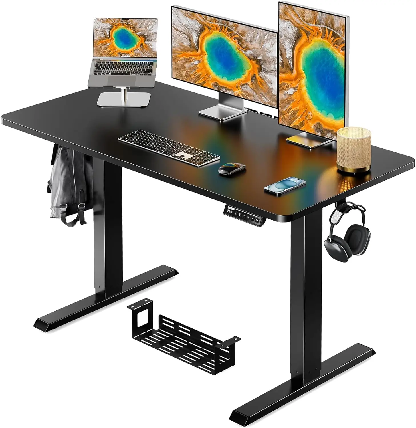 

Whole Piece Standing Desk, Adjustable Stand Up Desk with Cable Management Tray, Electric Computer Workstation for Home Office, 4