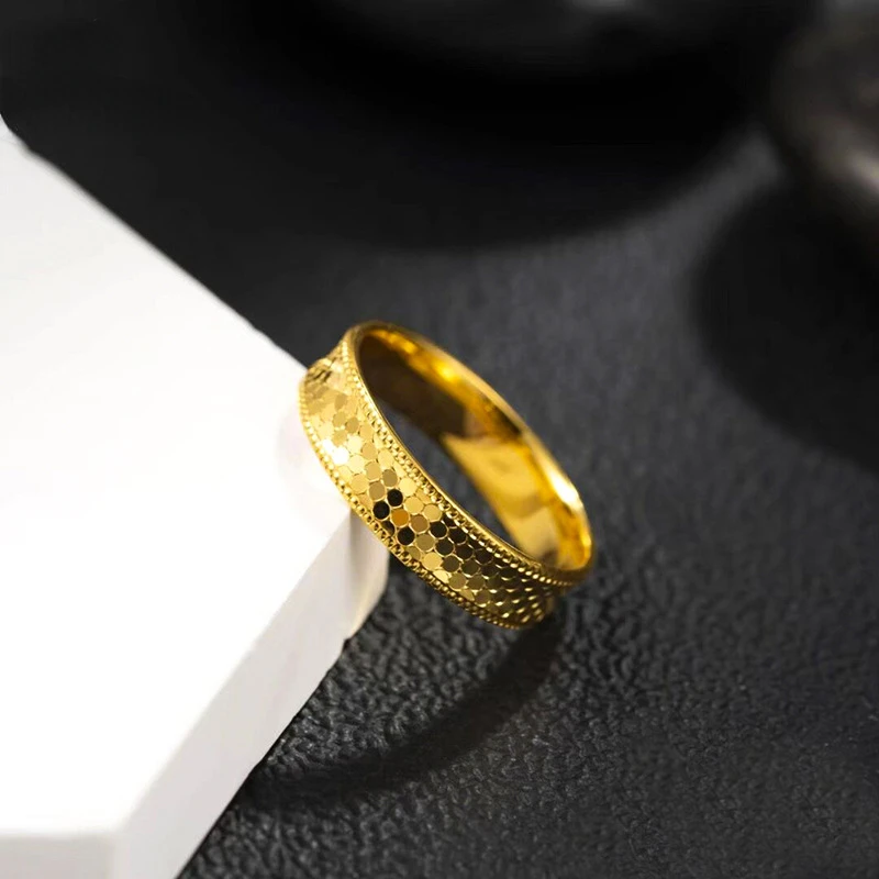 Anello alla moda Color oro lucido per le donne sposa regolabile fidanzamento di nozze anelli in oro puro regali di gioielleria raffinata