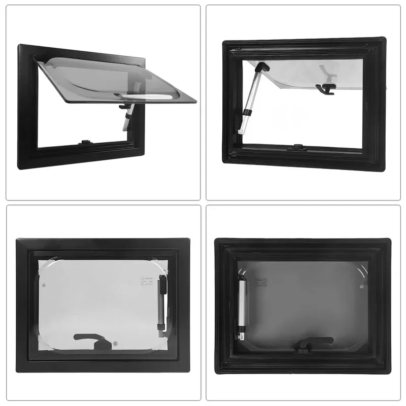 RV Window 16 X 12 Inch Double Layer Acrylic Glass RV Push Out Window Perfect Sealing Shock Absorption Easy To Use for Camper