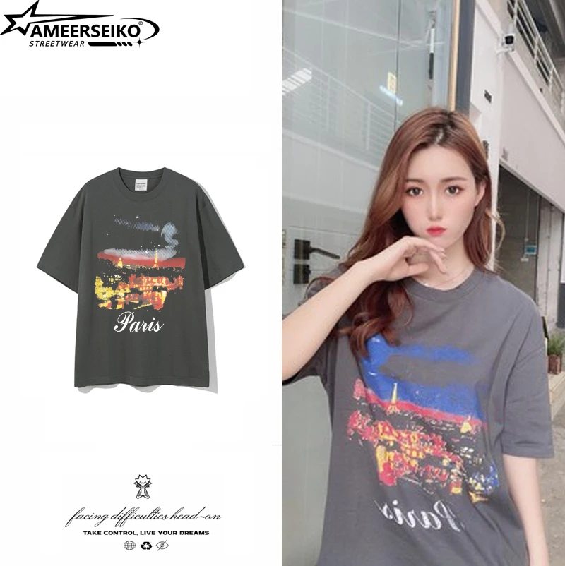 New Jennie Korea ulzzang loose sleeve unisex t-shirt fabric soft and comfortable t-shirt