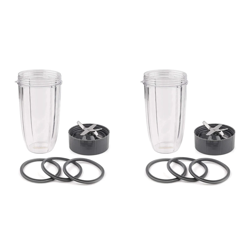 

X16A 2025 NEW-2X Replacement Parts 32 Oz Cup And Blade And Seal Ring Rubber Gaskets Replacement, Compatible For Nutribullet